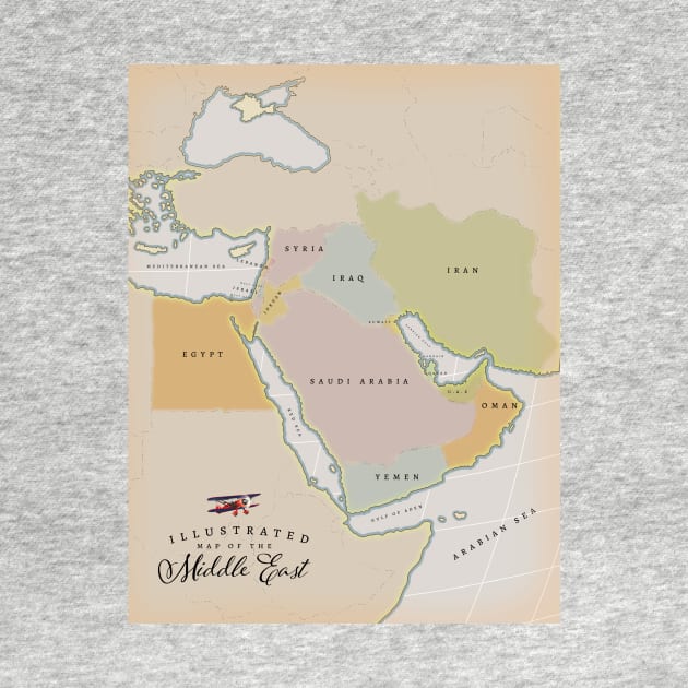 Illustrated map of the Middle East by nickemporium1